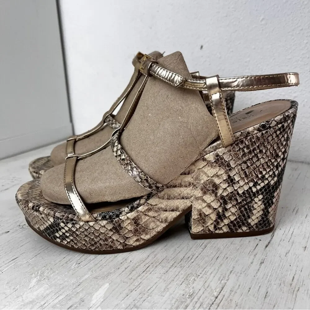 Kate Spade Venezia Platform Wedge Snakeskin Sandals size 8